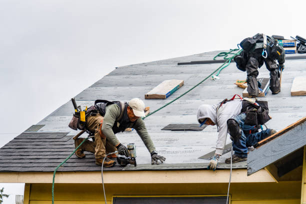 Professional Gutter Installation technician working in Lyle, WA